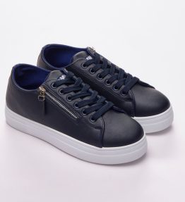 Ladies Sile Black side Zip Sneaker